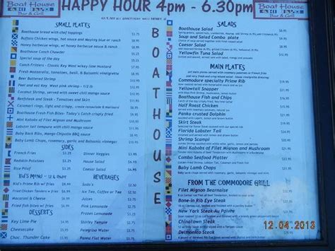 boathouse key west happy hour menu